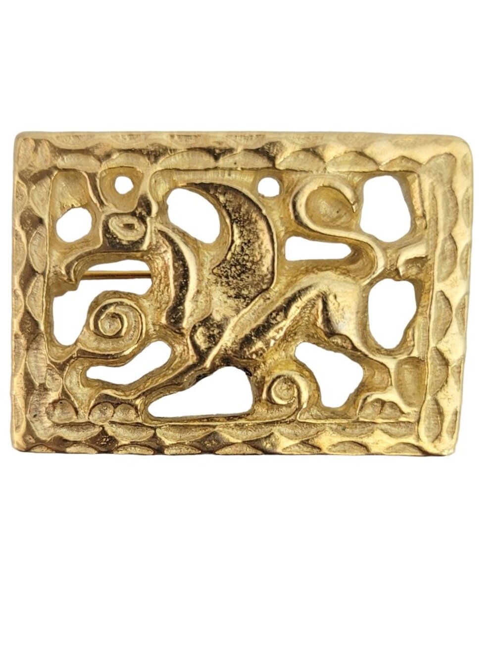 MMA Gold Tone Avar Winged Horse Brooch Pin, Signed M337
